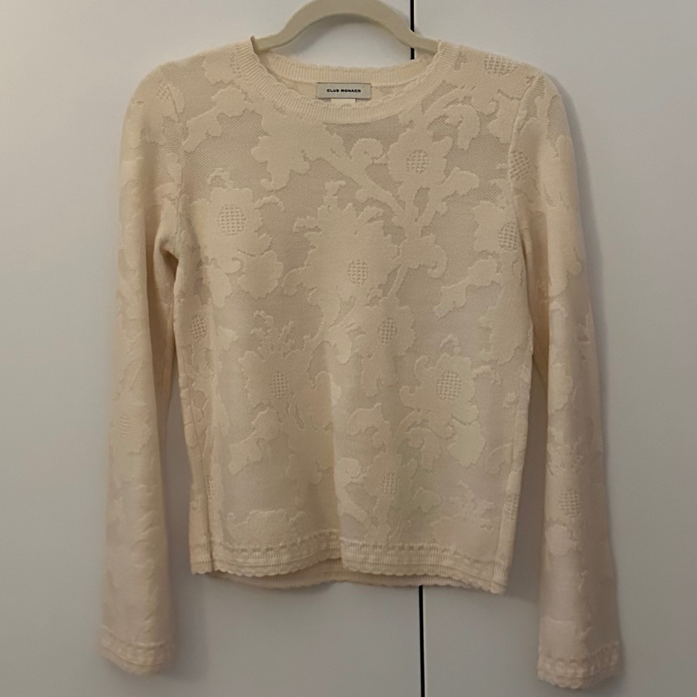 Club Monaco Floral Detail Sweater